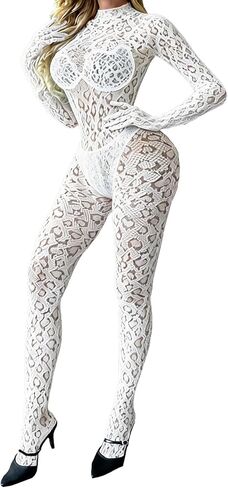المرأة مثير الملابس الداخلية ارتداءها شبكة صيد السمك Bodystocking ليوبارد بذلة الهذيان قطعة واحدة Bodydoll زائد الحجم in Kuwait