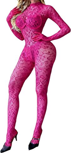 المرأة مثير الملابس الداخلية ارتداءها شبكة صيد السمك Bodystocking ليوبارد بذلة الهذيان قطعة واحدة Bodydoll زائد الحجم in Kuwait