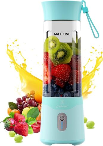 COKUNST 17Oz Portable Blender with 6 Blades, USB-C Rechargeable Personal Smoothie Maker for Shakes & Juices, Compact Mini Mixer for Home, Office & Travel in Saudi Arabia