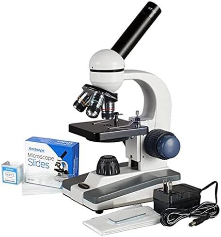 AmScope 40X-1000X Portable LED Monocular Student Microscope + 50 Blank Slides in Saudi Arabia