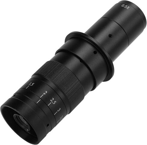 EVTSCAN Monocular Lens, 180X Zoom, C Mount, Alloy, Black, LED Light, for VGA USB Industrial Video Microscope Camera in Saudi Arabia