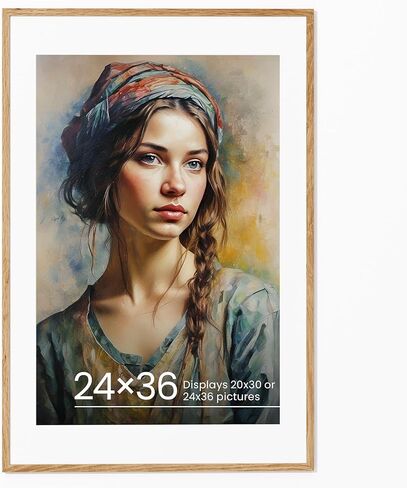 إطار صور من خشب البلوط الطبيعي مقاس 8 × 10 بوصة من Vivelove - عرض صور مقاس 5 × 7 مع حصيرة أو 8 × 10 بدون حصيرة، إطار حائط لمعرض الصور، إطارات ملصقات للصور الفنية الجدارية والطباعة، صورة منضدية وتزيين الحائط in Kuwait