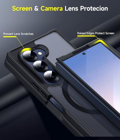 LeYi for Galaxy Z-Fold-6-Case: Samsung Fold 6 Case [Compatible with MagSafe] with 2Pcs Tempered Glass Screen Protector, Fast Magnetic Integrated Structure for ZFold 6 Case,Black in Saudi Arabia