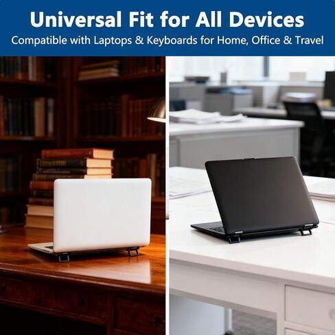 NIIIYTYB 4 قطع من أقدام الكمبيوتر المحمول، حامل كمبيوتر محمول صغير مع تصميم فتحة تهوية لحامل مسند أرجل منخفضة قابل للطي للكمبيوتر المحمول يدعم خفيف الوزن ومناسب للسفر in Saudi Arabia