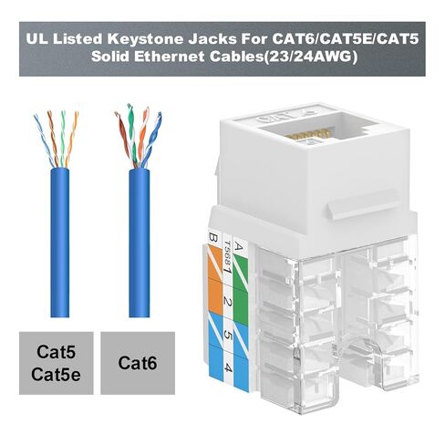 VCELINK 50-Pack RJ45 Cat6 Keystone Jack White Bundle with 1-Pack Punch Down Tool with 110 and 66 Blades and 2-Pack Mini Wire Stripper Cutter in Saudi Arabia