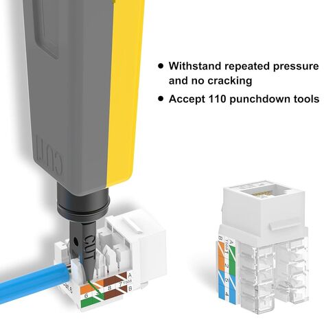 VCELINK 50-Pack RJ45 Cat6 Keystone Jack White Bundle with 1-Pack Punch Down Tool with 110 and 66 Blades and 2-Pack Mini Wire Stripper Cutter in Saudi Arabia