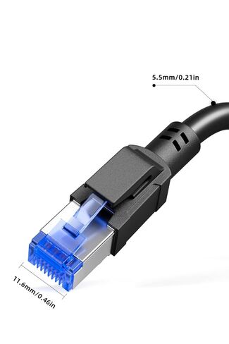 كابل إيثرنت CAT8 عالي السرعة - 0.3 متر 5 كابل شبكة للاستخدام الخارجي والداخلي، كابل LAN 40 جيجابت/ثانية لجهاز التوجيه/الألعاب/المودم in Saudi Arabia