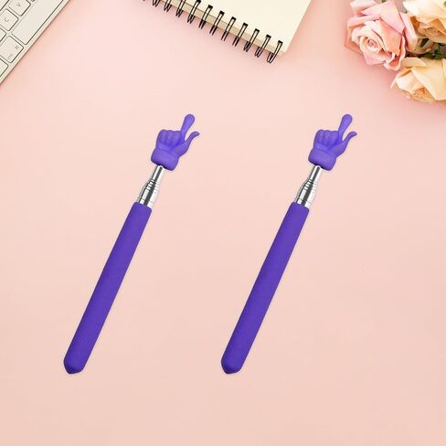 2 Pcs Telescopic Teacher Pointer Stick, Extendable Pointer Teacher Pointers for Classroom, Retractable Hand Pointer Finger Pointer Stick Elementary School Kindergarten Teacher Supplies (Purple) in Saudi Arabia