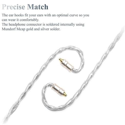 6N Single Crystal Silver IEM Cable for Sennheiser IE900 IE600 IE300 IE200 4.4mm Balanced Hi-Fi Earphone Audio Upgrade Cable (3.5mm Plug) in Saudi Arabia
