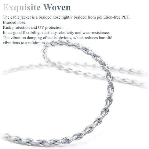 6N Single Crystal Silver IEM Cable for Sennheiser IE900 IE600 IE300 IE200 4.4mm Balanced Hi-Fi Earphone Audio Upgrade Cable (3.5mm Plug) in Saudi Arabia