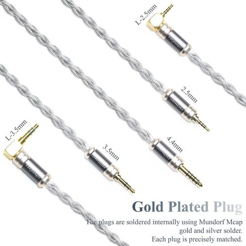 6N Single Crystal Silver IEM Cable for Sennheiser IE900 IE600 IE300 IE200 4.4mm Balanced Hi-Fi Earphone Audio Upgrade Cable (3.5mm Plug) in Saudi Arabia