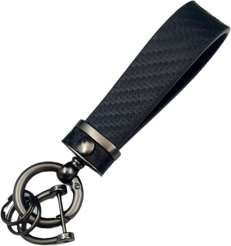 Car Keychain-Carbon Fiber Interior Key Fob with Anti-Lost D-Ring-Car Accessory Key Ring in Saudi Arabia