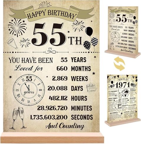 Yoyuspy 60th Birthday Decorations for Women Men, Double-Sided Printing Vintage Back in 1966 Acrylic Poster Sign with Stand Gifts, Cheer to 60 Years Party Over the Hill Table Decor Supplies in Saudi Arabia