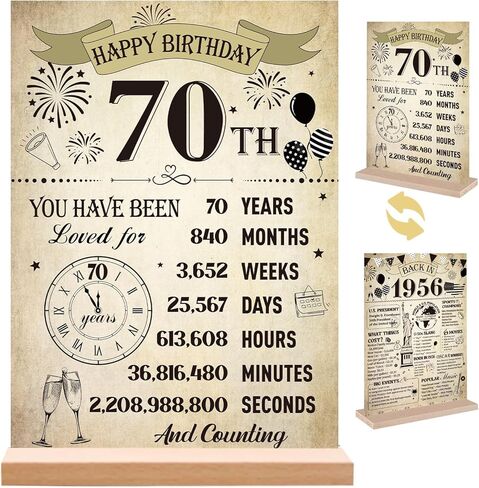 Yoyuspy 60th Birthday Decorations for Women Men, Double-Sided Printing Vintage Back in 1966 Acrylic Poster Sign with Stand Gifts, Cheer to 60 Years Party Over the Hill Table Decor Supplies in Saudi Arabia