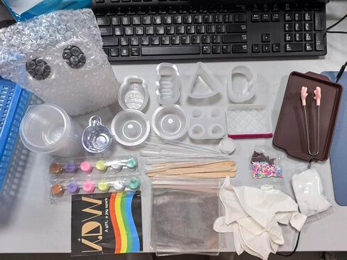 مطاط مرن لمجموعة تابا اسفنجي الكل في واحد مجموعة المبتدئين للاسفنجي مع 50 مل AB من جل السيليكا السائل المرن قوالب الهامستر المتدفقة حقيبة البودرة DIY هدية تخفيف الضغط in Kuwait