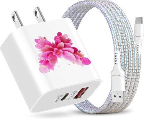 SAMONPOW لهاتف iPhone 17 16 15 شاحن سريع الشحن USB C مع 4FT USB A إلى iPhone شواحن سلك نوع C كابل مزدوج المنفذ شاحن جداري لهاتف iPhone 14/13/12/11 Pro Max، iPad، Samsung، المزيد in Kuwait