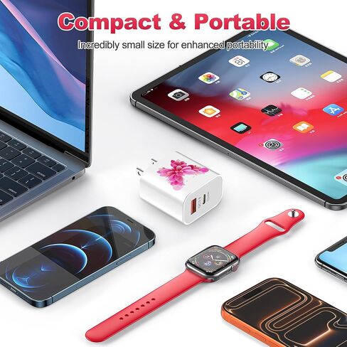 SAMONPOW لهاتف iPhone 17 16 15 شاحن سريع الشحن USB C مع 4FT USB A إلى iPhone شواحن سلك نوع C كابل مزدوج المنفذ شاحن جداري لهاتف iPhone 14/13/12/11 Pro Max، iPad، Samsung، المزيد in Kuwait