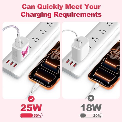 SAMONPOW لهاتف iPhone 17 16 15 شاحن سريع الشحن USB C مع 4FT USB A إلى iPhone شواحن سلك نوع C كابل مزدوج المنفذ شاحن جداري لهاتف iPhone 14/13/12/11 Pro Max، iPad، Samsung، المزيد in Kuwait