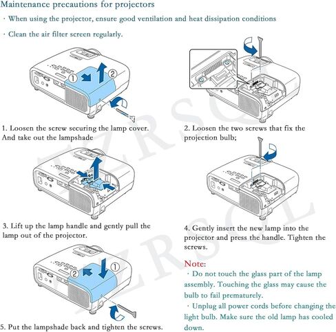 جودة للسينما المنزلية Epson ELPLP88 Powerlite 2040 1040 2045 740HD 640 EX3240 EX7240 EX9200 EX5250 EX5240 VS240 VS345 VS340 97H 98H 99WH 955WH X27 V13H010L88 لمبة مصباح جهاز العرض البديلة in Kuwait