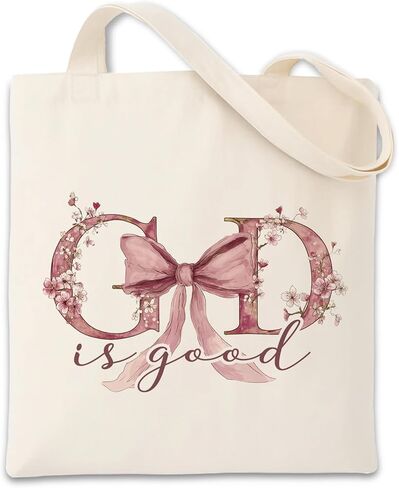 Geondos Boho Wildflower Canvas Tote Bag, Let me Tell You About My Jesus Quote Totes, Christian Verse Quote Reusable Shopping Bags, Shoulder Bags for Casual Vacation Shopping Work in Saudi Arabia