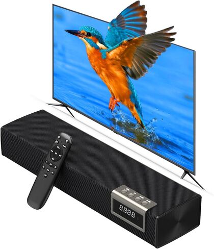شريط صوت بقدرة 50 وات للتلفزيون الذكي، مكبر صوت 2.0 قناة مع اتصال Bluetooth 5.4/ARC/Opt/AUX، مكبر صوت للتلفزيون مع مكبري صوت كاملي النطاق، نظام صوت محيطي منزلي لأجهزة الكمبيوتر والتلفزيون in Kuwait