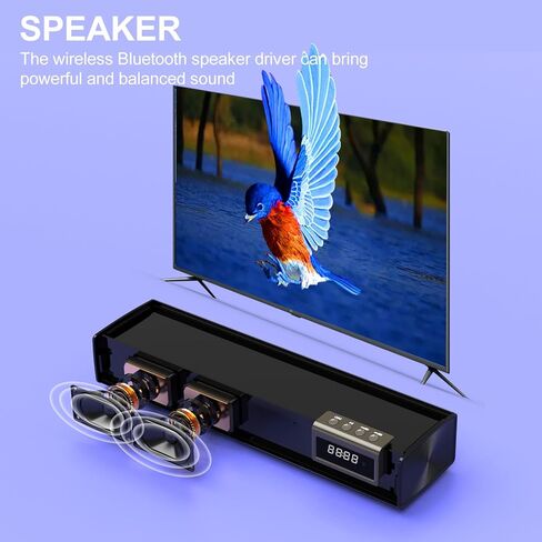 شريط صوت بقدرة 50 وات للتلفزيون الذكي، مكبر صوت 2.0 قناة مع اتصال Bluetooth 5.4/ARC/Opt/AUX، مكبر صوت للتلفزيون مع مكبري صوت كاملي النطاق، نظام صوت محيطي منزلي لأجهزة الكمبيوتر والتلفزيون in Kuwait