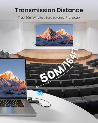 VENTION Mini Wireless HDMI Transmitter and Receiver 165FT/50M,4K Decode 1080P@60Hz Ultra HD Video Output, Plug&Play 5G for Video and Audio to Monitor from Monitor/Projector/TV in Kuwait