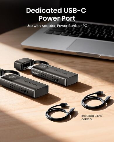 VENTION Mini Wireless HDMI Transmitter and Receiver 165FT/50M,4K Decode 1080P@60Hz Ultra HD Video Output, Plug&Play 5G for Video and Audio to Monitor from Monitor/Projector/TV in Kuwait