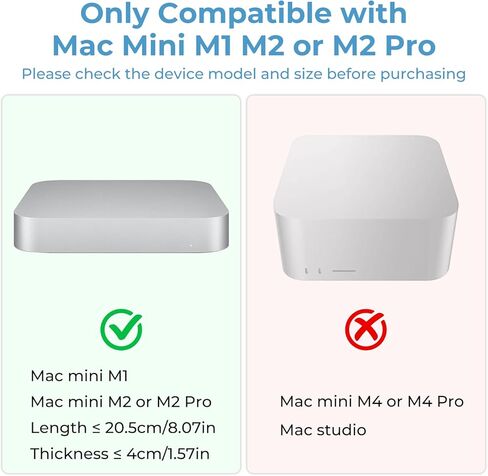 حامل معدني لجهاز Mac Mini M1 M2 على الحائط وتحت المكتب لجهاز Mac Mini Mid 2011 إلى 2023 M1 M2 للتركيب خلف الشاشة مع وسادات مضادة للخدش ودعامة تثبيت على الحائط متوافقة مع Mac Mini مع حامل قلم in Saudi Arabia