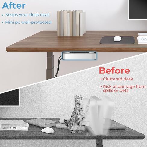 حامل معدني لجهاز Mac Mini M1 M2 على الحائط وتحت المكتب لجهاز Mac Mini Mid 2011 إلى 2023 M1 M2 للتركيب خلف الشاشة مع وسادات مضادة للخدش ودعامة تثبيت على الحائط متوافقة مع Mac Mini مع حامل قلم in Saudi Arabia