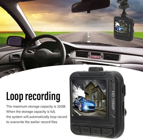 Cam, 1080P Full Car DVR Dashboard Camera Video Recorder, 1.6in Color Display, Motion Detection and Recording, for Car, Truck, in Saudi Arabia