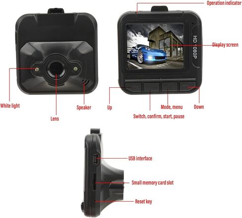 Cam, 1080P Full Car DVR Dashboard Camera Video Recorder, 1.6in Color Display, Motion Detection and Recording, for Car, Truck, in Saudi Arabia