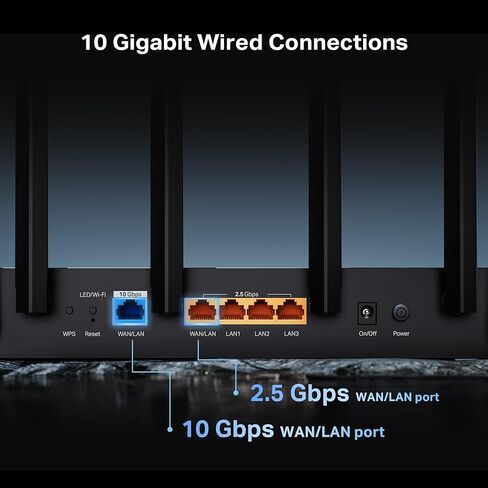 راوتر تي بي لينك ثلاثي الموجات BE9700 واي فاي 7 آرتشر BE600 | 10G WAN/LAN + 2.5G WAN/LAN + 3× 2.5G منافذ LAN، قناة جديدة 320 ميجا هرتز | يغطي ما يصل إلى 2600 قدم مربع. قدم و120 جهاز|VPN (متجدد) in Kuwait
