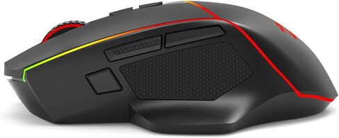 ماوس الألعاب اللاسلكي Redragon Ax M814 القابل للبرمجة، مع أضواء تدفق RGB، 8 أزرار قابلة للبرمجة، بحد أقصى 8000 نقطة في البوصة، 15 جيجا Acc، برامج متعددة الوظائف، تصميم مريح in Kuwait