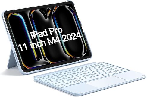 حافظة Inateck لجهاز iPad Pro 11 بوصة M4 2024 مع لوحة مفاتيح لجهاز iPad Pro 11 بوصة M4 2024، لوحة مفاتيح خفيفة للغاية قابلة للفصل مع لوحة اللمس، KB04122-11 أزرق in Kuwait