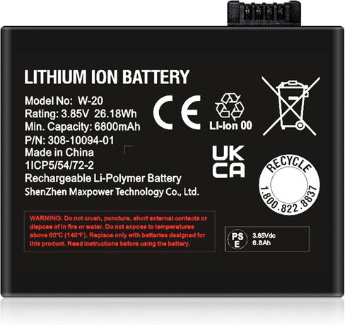 بطارية 6800 مللي أمبير W-20 لـ NETGEAR Nighthawk 5G WiFi 6 Mobile Hotspot Pro من AT&T W-20 MR5100 MR5200، MR5200-100EUS بطارية بديلة ذات سعة أعلى in Kuwait