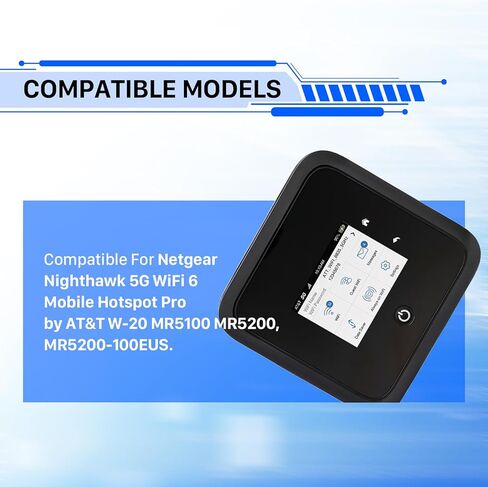 بطارية 6800 مللي أمبير W-20 لـ NETGEAR Nighthawk 5G WiFi 6 Mobile Hotspot Pro من AT&T W-20 MR5100 MR5200، MR5200-100EUS بطارية بديلة ذات سعة أعلى in Kuwait