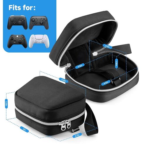 CaSZLUTION Travel Carrying Case Compatible with Switch 2 Pro Controller, Universal Protective Storage Bag for Switch and PS5 Wireless Gaming Controllers (Black Case Only) in Saudi Arabia