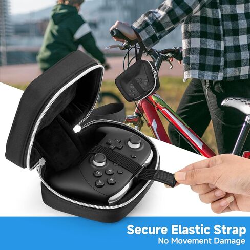 CaSZLUTION Travel Carrying Case Compatible with Switch 2 Pro Controller, Universal Protective Storage Bag for Switch and PS5 Wireless Gaming Controllers (Black Case Only) in Saudi Arabia