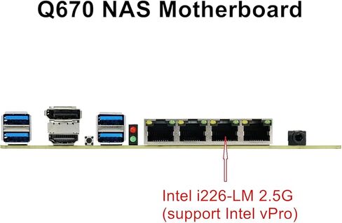 اللوحة الأم Q670 NAS Mini ITX (LGA1700، معالج سطح المكتب الجيل 12/13/14)، 2 * SIDIMM DDR5 MAX 64G، 2 * M.2 NVMe، 8 * SATA، i226-LM 2.5G vPro 17 * 17 سم لوحة رئيسية ITX لجهاز التوجيه الناعم in Kuwait