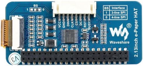2.13inch E-Ink Display HAT (V4) for Raspberry Pi 5/4B/3B+/3B/2B/B+/A+/Zero/Zero W/WH/Zero 2W Series Boards 250x122 Resolution SPI Interface Supports Partial Refresh @XYGStudy in Saudi Arabia