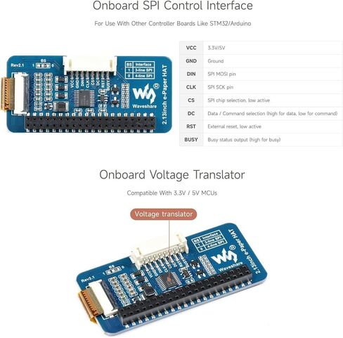 2.13inch E-Ink Display HAT (V4) for Raspberry Pi 5/4B/3B+/3B/2B/B+/A+/Zero/Zero W/WH/Zero 2W Series Boards 250x122 Resolution SPI Interface Supports Partial Refresh @XYGStudy in Saudi Arabia