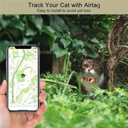 طوق للقطط مع حامل AirTag - طوق للقطط منسوج خفيف الوزن وقابل للتعديل مع جرس للقطط والقطط الصغيرة (نسيج جبلي) | أمازيغودز in Kuwait