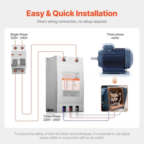 Happybuy 3 Phase Converter - 15HP 53A, 220V to 3 Phase, 220V-240V Input/Output, for Residential & Light Commercial Use (One for One Motor) in Saudi Arabia