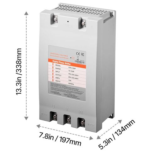 Happybuy 3 Phase Converter - 15HP 53A, 220V to 3 Phase, 220V-240V Input/Output, for Residential & Light Commercial Use (One for One Motor) in Saudi Arabia