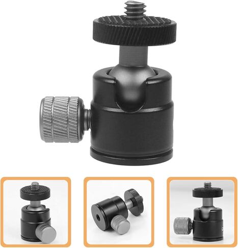 Homoyoyo سبائك الألومنيوم الكرة الصغيرة رئيس ترايبود محول 1/4 "برغي 360 درجة دوران كاميرا جبل المشبك ل DSLR واكسسوارات حامل ضوء جهاز العرض in Saudi Arabia