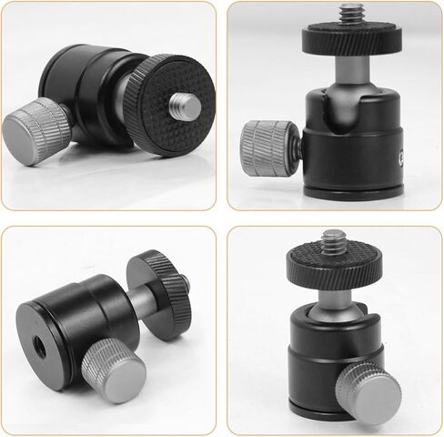 Aluminum Alloy Mini Ball Head Camera Mount 1/4" Screw 360° Rotation Tripod Head Adapter for DSLR and Sports Camera Photography in Saudi Arabia