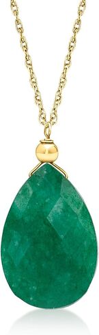 Ross-Simons 5.50 Carat Emerald Necklace in 10kt Yellow Gold in Saudi Arabia