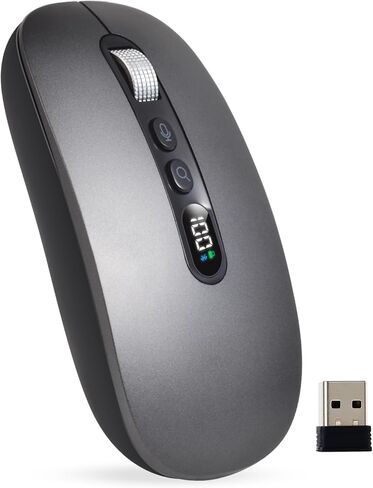 AI Wireless Mouse with Voice & Audio Recorder， Wireless Bluetooth Mouse for MacBook/PC/Laptop,Silent Design,2.4GHz USB-C Rechargeable, AI Writing/Summarize/Translate Office & Study in Saudi Arabia