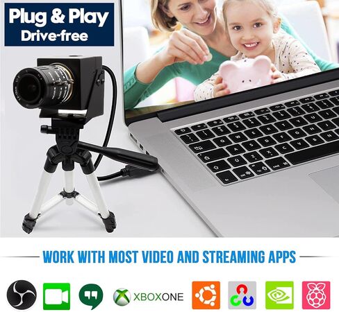 كاميرا SVPRO 1080P USB كاميرا ويب ضوء النجوم منخفضة الإضاءة مع عدسة تكبير 3.6-10 مم التركيز اليدوي رؤية الآلة كاميرا صناعية UVC التوصيل والتشغيل للكمبيوتر والكمبيوتر المحمول in Saudi Arabia